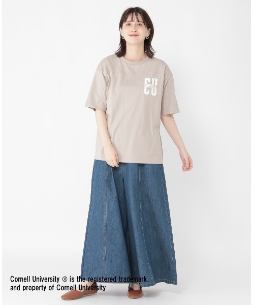 studio CLIP（スタディオクリップ）の「カレッジロゴコラボTシャツ（Tシャツ/カットソー・レディース・オフホワイト/ライトグレー/スモーク/ホワイト・FREE）」の8枚目の写真