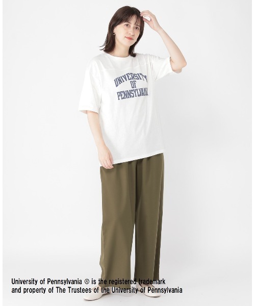 studio CLIP（スタディオクリップ）の「カレッジロゴコラボTシャツ（Tシャツ/カットソー・レディース・オフホワイト/ライトグレー/スモーク/ホワイト・FREE）」の6枚目の写真