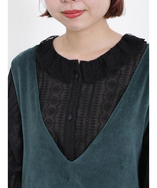 Samansa Mos2（サマンサ モスモス）の「前後着カットベロアノースリワンピース（ワンピース・レディース・ベージュ/ブラック/グリーン・F）」の20枚目の写真