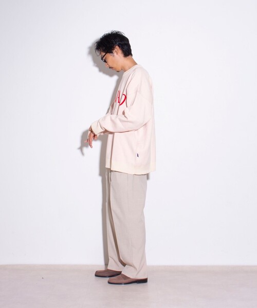 GEVACO（ゲバコ）の「【GEVACO/ゲバコ】アーチロゴ ジャガードプルオーバーニット（ニット/セーター・メンズ・ブルー/アイボリー/ブラック/ネイビー・M/L）」の21枚目の写真