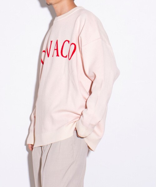 GEVACO（ゲバコ）の「【GEVACO/ゲバコ】アーチロゴ ジャガードプルオーバーニット（ニット/セーター・メンズ・ブルー/アイボリー/ブラック/ネイビー・M/L）」の22枚目の写真