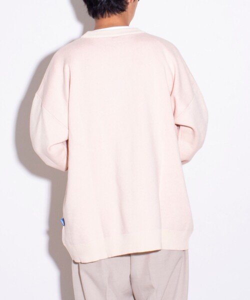 GEVACO（ゲバコ）の「【GEVACO/ゲバコ】アーチロゴ ジャガードプルオーバーニット（ニット/セーター・メンズ・ブルー/アイボリー/ブラック/ネイビー・M/L）」の17枚目の写真