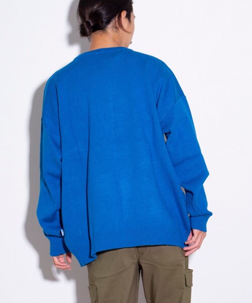 GEVACO（ゲバコ）の「【GEVACO/ゲバコ】アーチロゴ ジャガードプルオーバーニット（ニット/セーター・メンズ・ブルー/アイボリー/ブラック/ネイビー・M/L）」の18枚目の写真