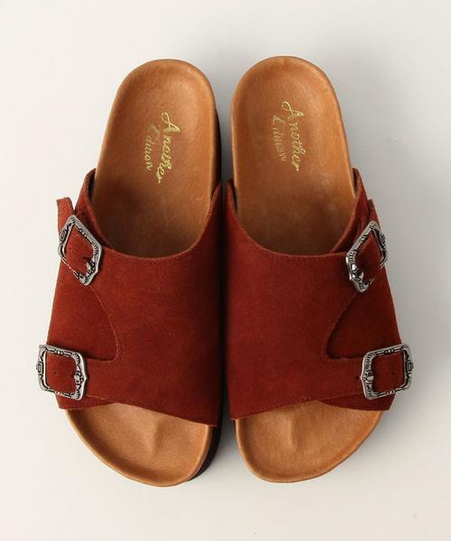 Another Edition（アナザーエディション）の「2バックルサンダル/AE 2Backl SNDL◆（サンダル・レディース・ブラウン/ベージュ・LARGE/MEDIUM/SMALL）」の3枚目の写真