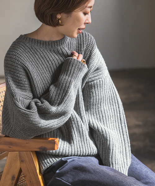 NOBLE ノーブル　ラメ畦編みプルオーバー【2023AW】 Noble（ノーブル）の「ラメ畦編みプルオーバー（ニット/セーター