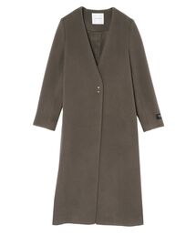 ラグナムーン 22AW ペコラムロングコート ノーカラーコート　ピンク ラグナムーン 22AW ペコラムロングコート ノーカラーコート ピンク