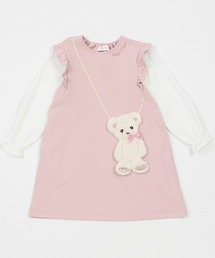 mezzo piano（メゾピアノ）の「クマポシェット風　袖切替カットワンピース（ワンピース・キッズ）」