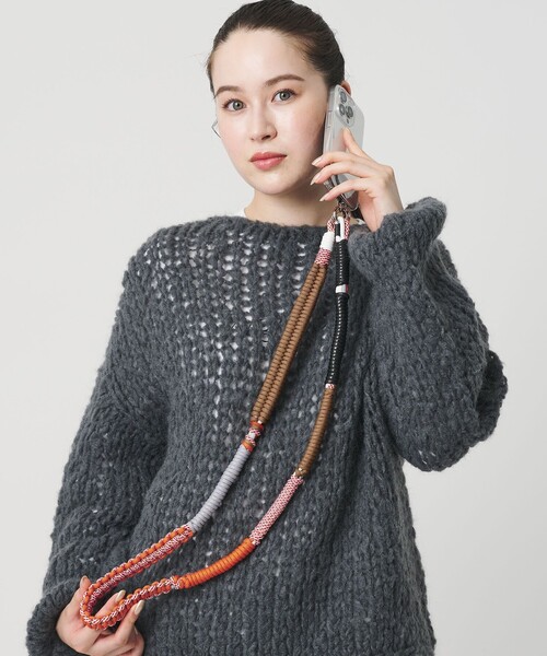 A SCENE(エーシーン)の「<A SCENE>Design paracord shoulder/スマホショルダー(スマホグッズ・レディース・オリーブ/ブラック/レッド/シルバー/オレンジ/その他1・FREE)」の1枚目の写真
