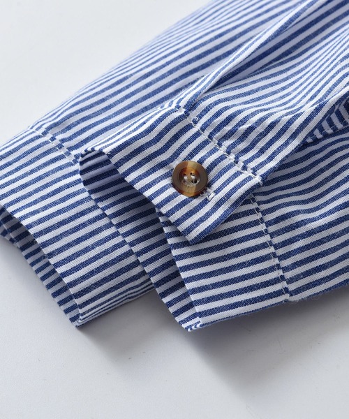 DAY CLOSET（デイ クローゼット）の「キッズスーツ 長袖ストライプシャツ+サスペンダー+蝶ネクタイ+パンツ 4点セット（セットアップ・キッズ・ブルー・90cm/100cm/110cm/120cm/130cm）」の5枚目の写真