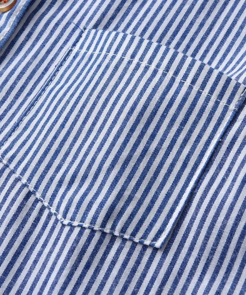 DAY CLOSET（デイ クローゼット）の「キッズスーツ 長袖ストライプシャツ+サスペンダー+蝶ネクタイ+パンツ 4点セット（セットアップ・キッズ・ブルー・90cm/100cm/110cm/120cm/130cm）」の8枚目の写真