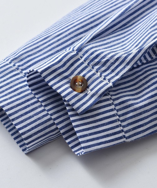 DAY CLOSET（デイ クローゼット）の「キッズスーツ 長袖ストライプシャツ+サスペンダー+蝶ネクタイ+パンツ 4点セット（セットアップ・キッズ・ブルー・90cm/100cm/110cm/120cm/130cm）」の14枚目の写真