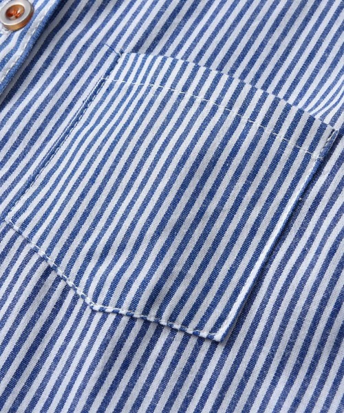 DAY CLOSET（デイ クローゼット）の「キッズスーツ 長袖ストライプシャツ+サスペンダー+蝶ネクタイ+パンツ 4点セット（セットアップ・キッズ・ブルー・90cm/100cm/110cm/120cm/130cm）」の17枚目の写真