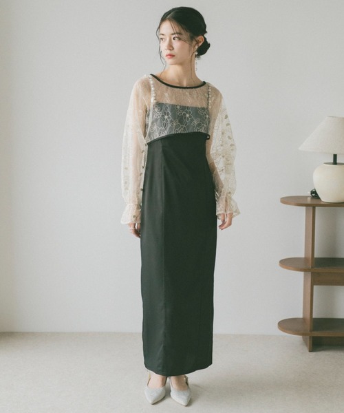 VANNIE U（ヴァニーユー）の「パールストラップレイヤードキャミドレス