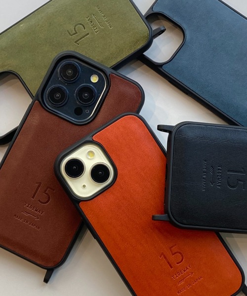 TIDEWAY（タイドウェイ）の「GNZ IPHONE 15(6.1inch)（スマホケース/カバー・レディース・キャメル/グリーン/ブラック/チョコ/ブルー・FREE）」の2枚目の写真