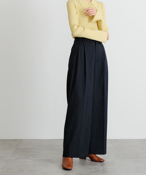 URBAN RESEARCH(アーバンリサーチ)の「ストライプワイドパンツ(その他パンツ・レディース・ネイビー/グレー・38/36)」の6枚目の写真