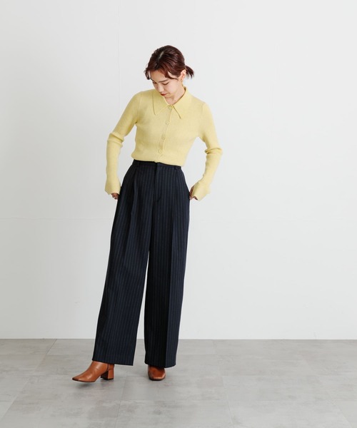 URBAN RESEARCH(アーバンリサーチ)の「ストライプワイドパンツ(その他パンツ・レディース・ネイビー/グレー・38/36)」の11枚目の写真