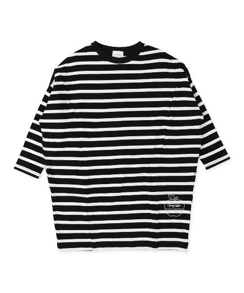 GROOVY COLORS（グルービーカラーズ）の「ボーダーテント 長袖ワンピース（ワンピース・キッズ・ブラック・120/110/100）」の2枚目の写真