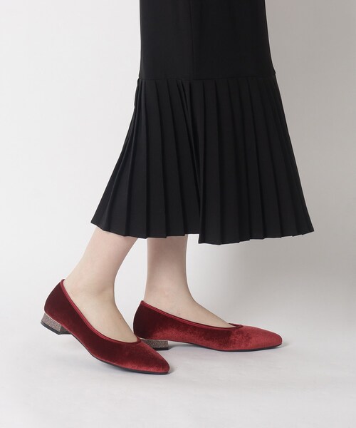ESPERANZA(エスペランサ)の「グリッターヒールベロアフラットパンプス【ESPERANZA_blanca】(パンプス・レディース・ブラック系8/こしょう色系5/ワイン系9・S/M/L/LL)」の3枚目の写真