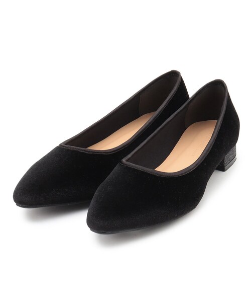 ESPERANZA(エスペランサ)の「グリッターヒールベロアフラットパンプス【ESPERANZA_blanca】(パンプス・レディース・ブラック系8/こしょう色系5/ワイン系9・S/M/L/LL)」の5枚目の写真