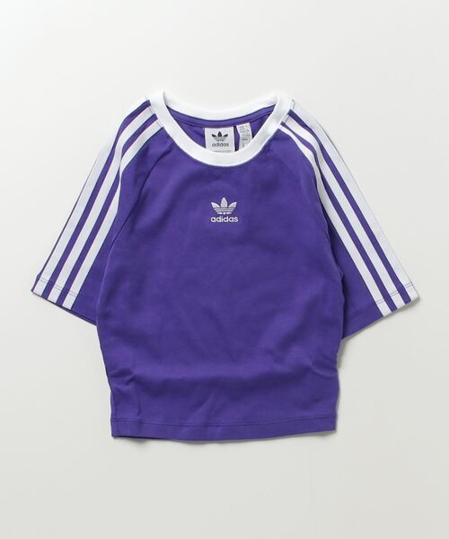 adidas（アディダス）の「adidas 3 S BABY TEE / アディダス スリーストライプス ベイビー Tシャツ（Tシャツ/カットソー・レディース・ホワイト/ピンク/パープル・S/M/L）」の5枚目の写真