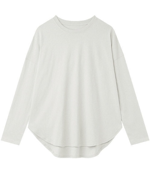 COCOMOMO(ココモモ)の「コットン100% ラウンドヘムドロップショルダーTシャツ(Tシャツ/カットソー・レディース・ホワイト/ブラック/スカイブルー・L/M)」の7枚目の写真