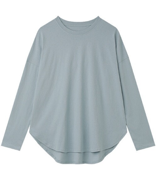 COCOMOMO(ココモモ)の「コットン100% ラウンドヘムドロップショルダーTシャツ(Tシャツ/カットソー・レディース・ホワイト/ブラック/スカイブルー・L/M)」の9枚目の写真