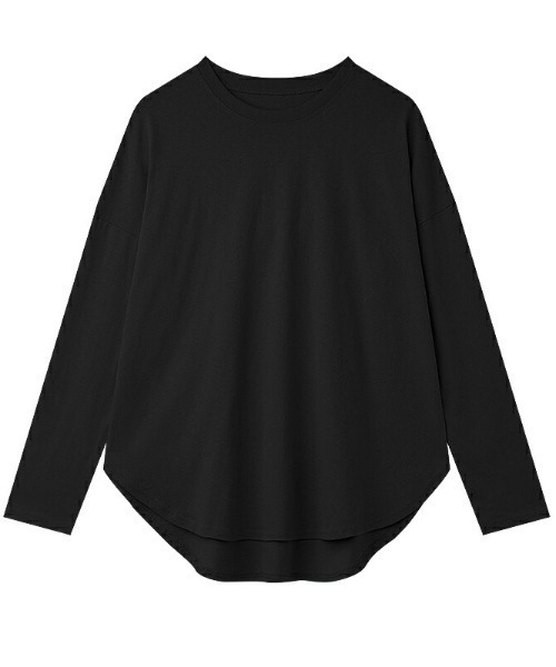 COCOMOMO(ココモモ)の「コットン100% ラウンドヘムドロップショルダーTシャツ(Tシャツ/カットソー・レディース・ホワイト/ブラック/スカイブルー・L/M)」の8枚目の写真