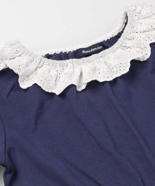 Moujonjon（ムージョンジョン）の「レース衿切替ワンピース（ワンピース・キッズ・ネイビー/ホワイト・90/100/110/120/130/80/140）」の12枚目の写真
