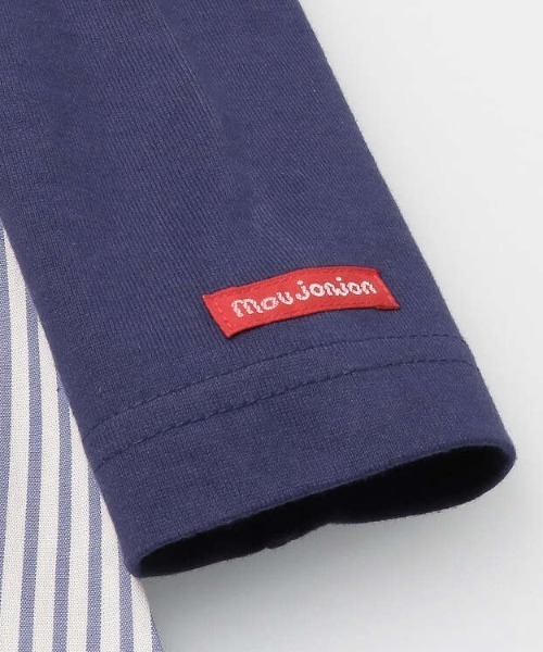 Moujonjon（ムージョンジョン）の「レース衿切替ワンピース（ワンピース・キッズ・ネイビー/ホワイト・90/100/110/120/130/80/140）」の3枚目の写真