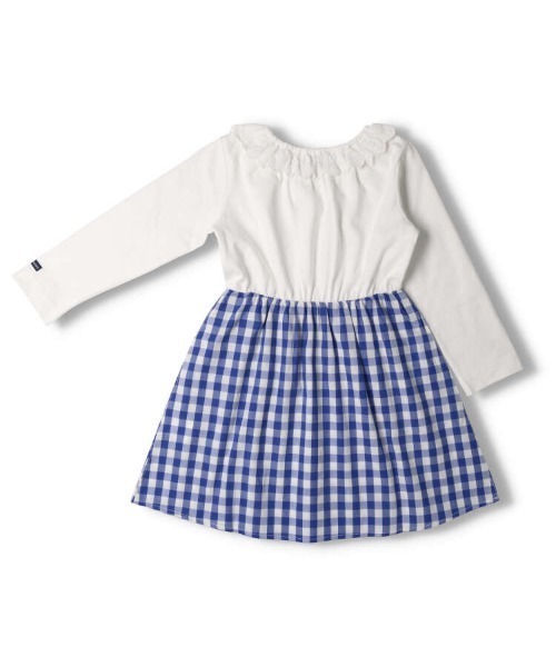 Moujonjon（ムージョンジョン）の「レース衿切替ワンピース（ワンピース・キッズ・ネイビー/ホワイト・90/100/110/120/130/80/140）」の7枚目の写真