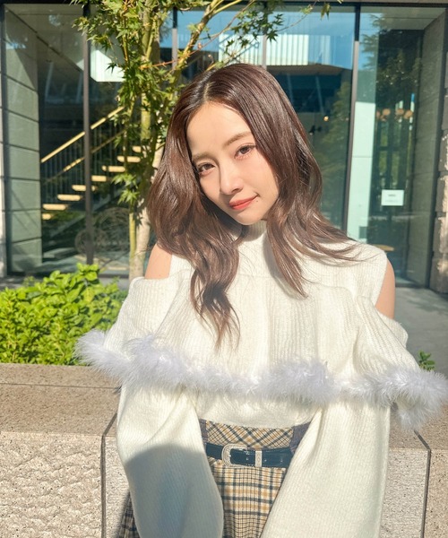 ANDGEEBEE（アンジービー）の「オープンショルダーニットトップス（ニット/セーター・レディース・ホワイト/ブラック・FREE）」の12枚目の写真