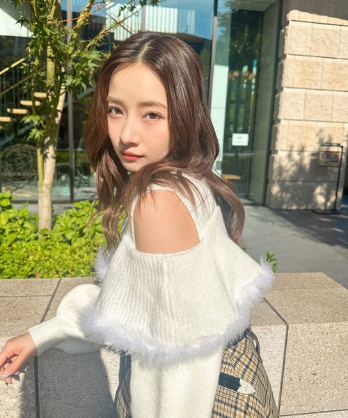 ANDGEEBEE（アンジービー）の「オープンショルダーニットトップス（ニット/セーター・レディース・ホワイト/ブラック・FREE）」の13枚目の写真