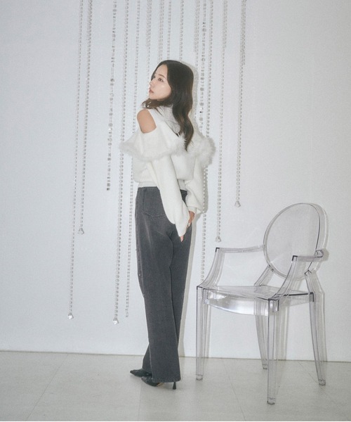 ANDGEEBEE（アンジービー）の「オープンショルダーニットトップス（ニット/セーター・レディース・ホワイト/ブラック・FREE）」の20枚目の写真