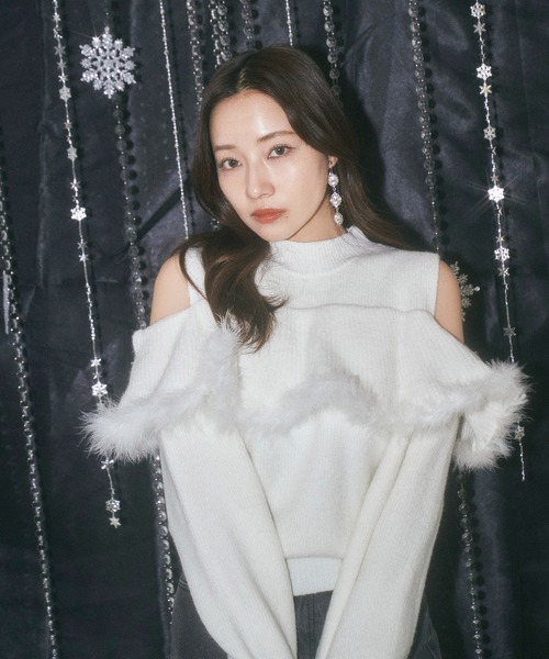 ANDGEEBEE（アンジービー）の「オープンショルダーニットトップス（ニット/セーター・レディース・ホワイト/ブラック・FREE）」の21枚目の写真