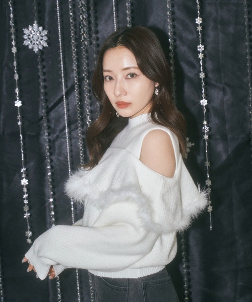 ANDGEEBEE（アンジービー）の「オープンショルダーニットトップス（ニット/セーター・レディース・ホワイト/ブラック・FREE）」の22枚目の写真