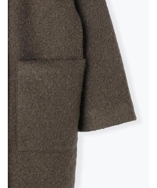 ehka sopo（エヘカソポ）の「ブークレーミドル丈チェスターコート（チェスターコート・レディース・キナリ/チャコールグレー/オリーブ・F）」の20枚目の写真