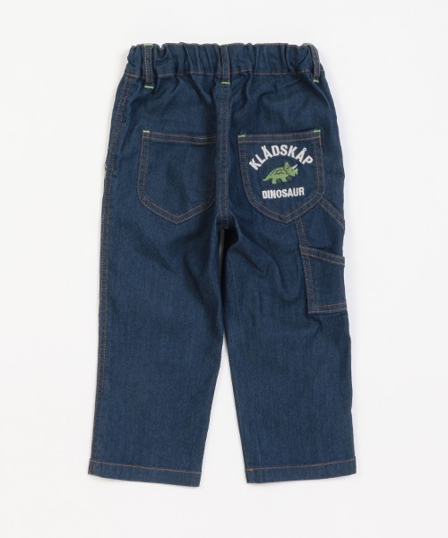 kladskap（クレードスコープ）の「恐竜とロゴ ロング丈ペインターパンツ（デニムパンツ・キッズ・ネイビー・100cm/90cm/110cm/120cm）」の2枚目の写真