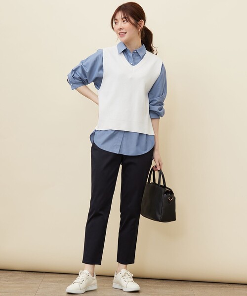 ANY SIS（エニィスィス）の「【撥水機能】サテンストレッチビューティー パンツ（その他パンツ・レディース・ブラック系/ホワイト系/ネイビー系/ベージュ系/カーキ系・4）」の15枚目の写真