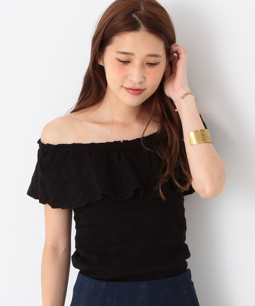 Another Edition（アナザーエディション）の「シャーリングテレコノースリーブ/AEBC　シャーリングテレコNSL◆（Tシャツ/カットソー・レディース・オフホワイト/ブラック/ワインレッド・フリー）」の2枚目の写真