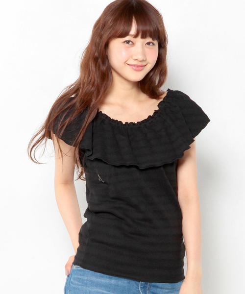 Another Edition（アナザーエディション）の「シャーリングテレコノースリーブ/AEBC　シャーリングテレコNSL◆（Tシャツ/カットソー・レディース・オフホワイト/ブラック/ワインレッド・フリー）」の17枚目の写真