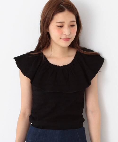 Another Edition（アナザーエディション）の「シャーリングテレコノースリーブ/AEBC　シャーリングテレコNSL◆（Tシャツ/カットソー・レディース・オフホワイト/ブラック/ワインレッド・フリー）」の18枚目の写真