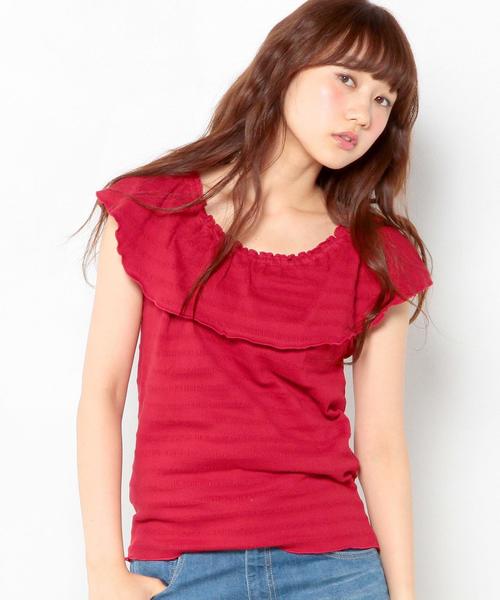 Another Edition（アナザーエディション）の「シャーリングテレコノースリーブ/AEBC　シャーリングテレコNSL◆（Tシャツ/カットソー・レディース・オフホワイト/ブラック/ワインレッド・フリー）」の3枚目の写真