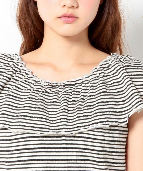 Another Edition（アナザーエディション）の「シャーリングテレコノースリーブ/AEBC　シャーリングテレコNSL◆（Tシャツ/カットソー・レディース・オフホワイト/ブラック/ワインレッド・フリー）」の8枚目の写真