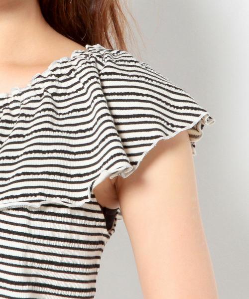 Another Edition（アナザーエディション）の「シャーリングテレコノースリーブ/AEBC　シャーリングテレコNSL◆（Tシャツ/カットソー・レディース・オフホワイト/ブラック/ワインレッド・フリー）」の11枚目の写真