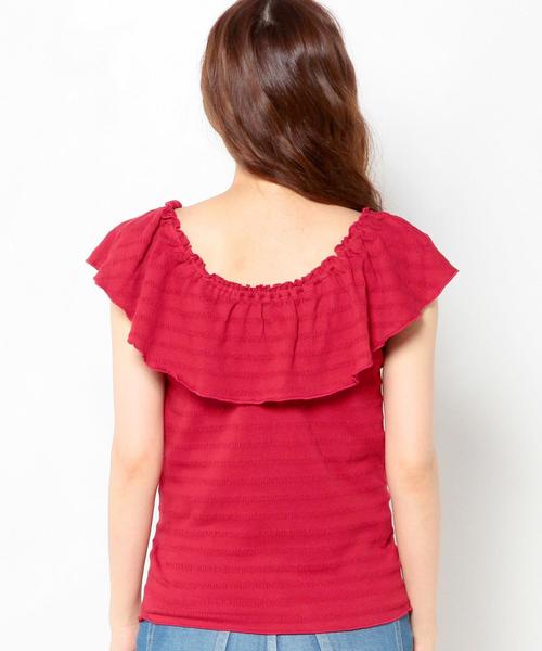 Another Edition（アナザーエディション）の「シャーリングテレコノースリーブ/AEBC　シャーリングテレコNSL◆（Tシャツ/カットソー・レディース・オフホワイト/ブラック/ワインレッド・フリー）」の9枚目の写真