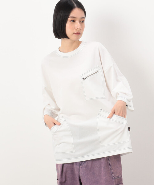 Purple&Yellow（パープルアンドイエロー）の「３ポケット ５分袖プルオーバー（Tシャツ/カットソー・メンズ・マスタード/ホワイト/ブラック・MEDIUM/LARGE/SMALL）」の7枚目の写真