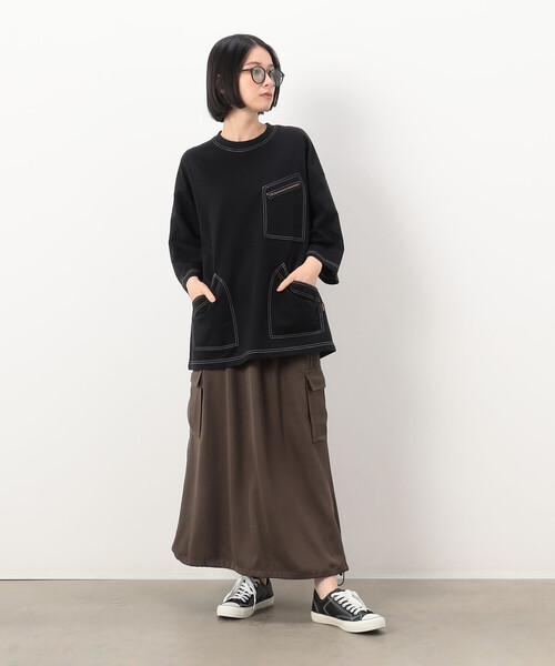 Purple&Yellow（パープルアンドイエロー）の「３ポケット ５分袖プルオーバー（Tシャツ/カットソー・メンズ・マスタード/ホワイト/ブラック・MEDIUM/LARGE/SMALL）」の12枚目の写真