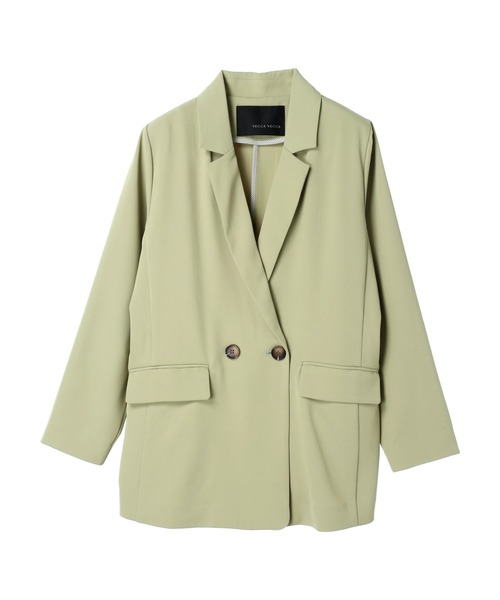 YECCA VECCA（イェッカヴェッカ）の「テーラードロングジャケット（テーラードジャケット・レディース・グリーン/ベージュ/ネイビー・FREE）」の16枚目の写真