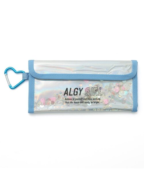 algy（アルジー）の「フレークPVC長財布（財布・キッズ・ブラック/サックスブルー・FREE）」の2枚目の写真