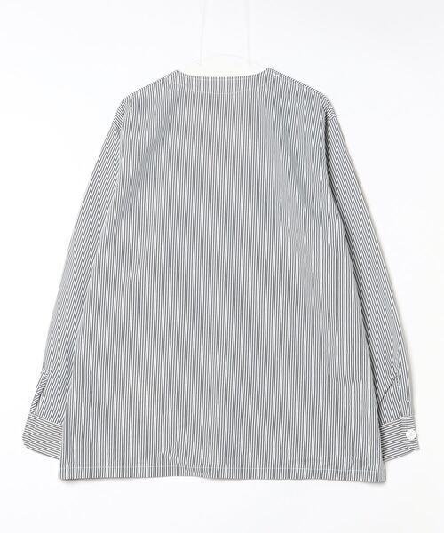 BURLAP OUTFITTER(バーラップアウトフィッター)の「PEN JACKET LW PRINTED / ペンジャケット ライトウェイト プリンテッド(ノーカラージャケット・メンズ・ブルー/チャコールグレー・MEDIUM/LARGE/X-LARGE/SMALL)」の18枚目の写真